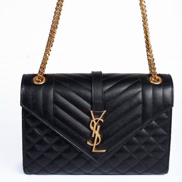 Authentic Saint Laurent Triquilt Medium Envelope YSL Shoulder Bag - Picture 1 of 11